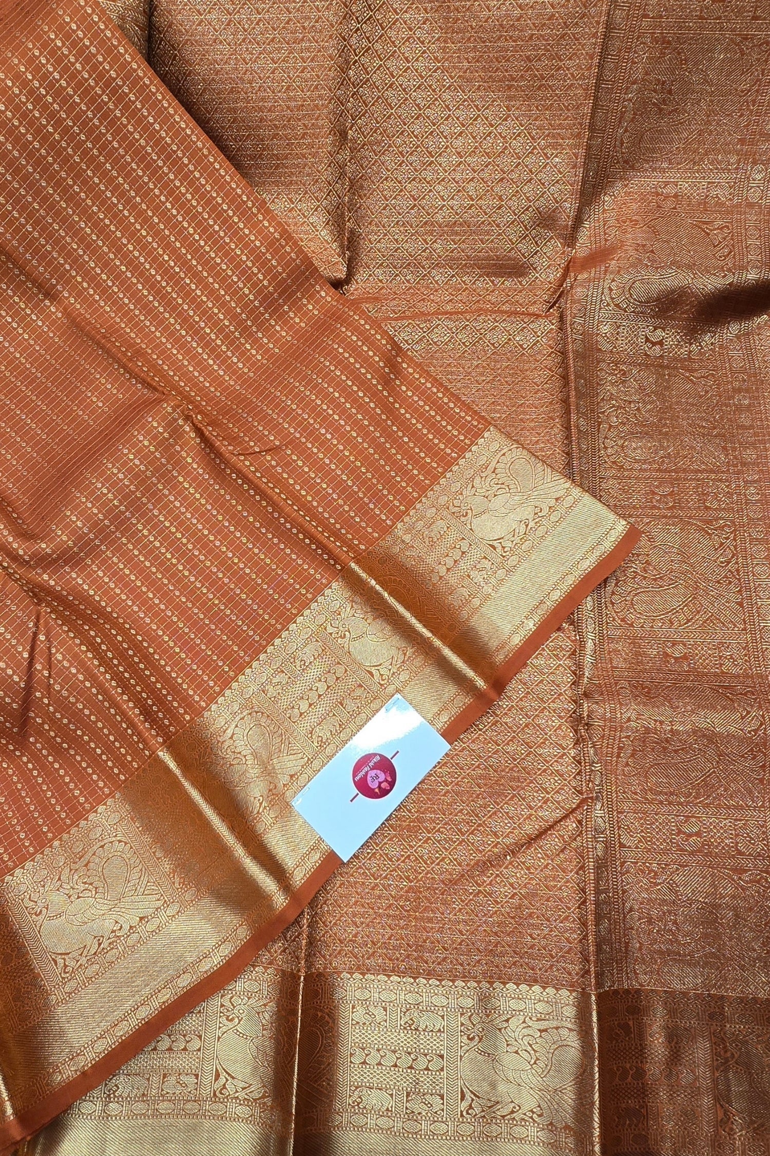 Radiant Orange Kanchipuram Silk Saree