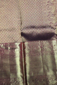 Ruby Red Kanchipuram Silk Saree with Gold Border