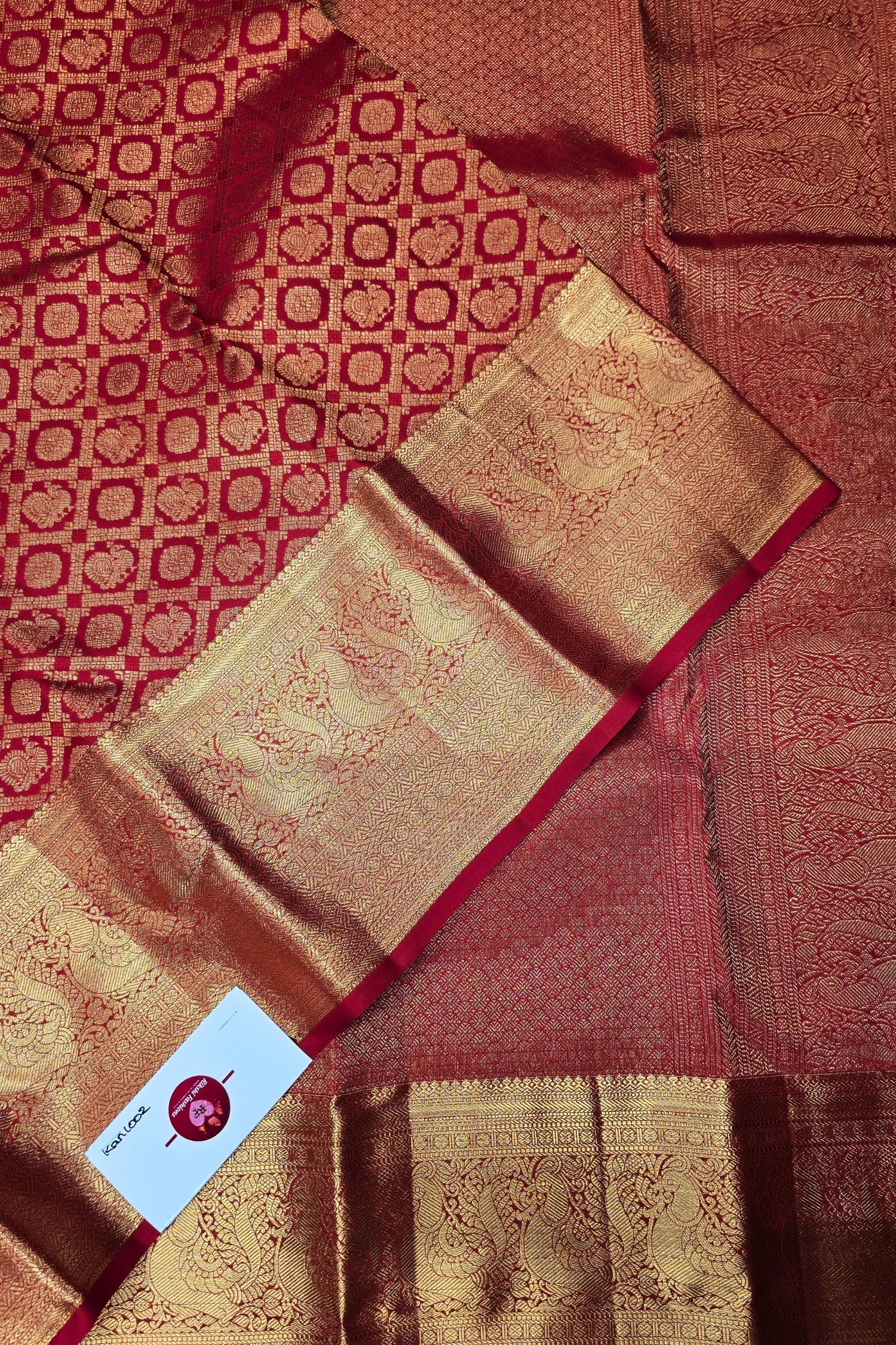 Royal Maroon Kanchipuram Silk Saree – Traditional Grandeur