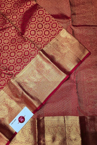 Royal Maroon Kanchipuram Silk Saree – Traditional Grandeur