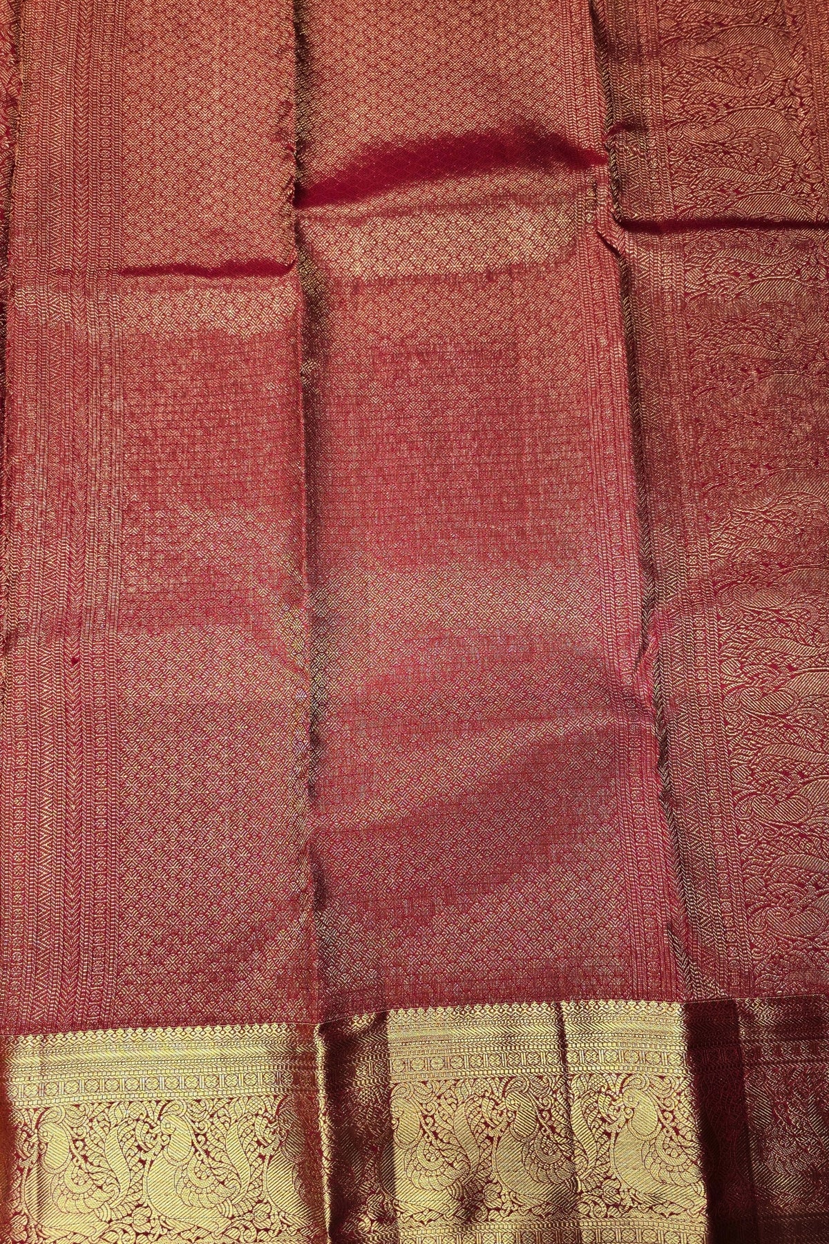 Royal Maroon Kanchipuram Silk Saree – Traditional Grandeur