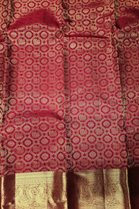 Royal Maroon Kanchipuram Silk Saree – Traditional Grandeur