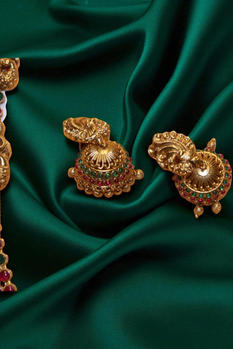 Graceful Harmony Pink & Green Stone Short Haram