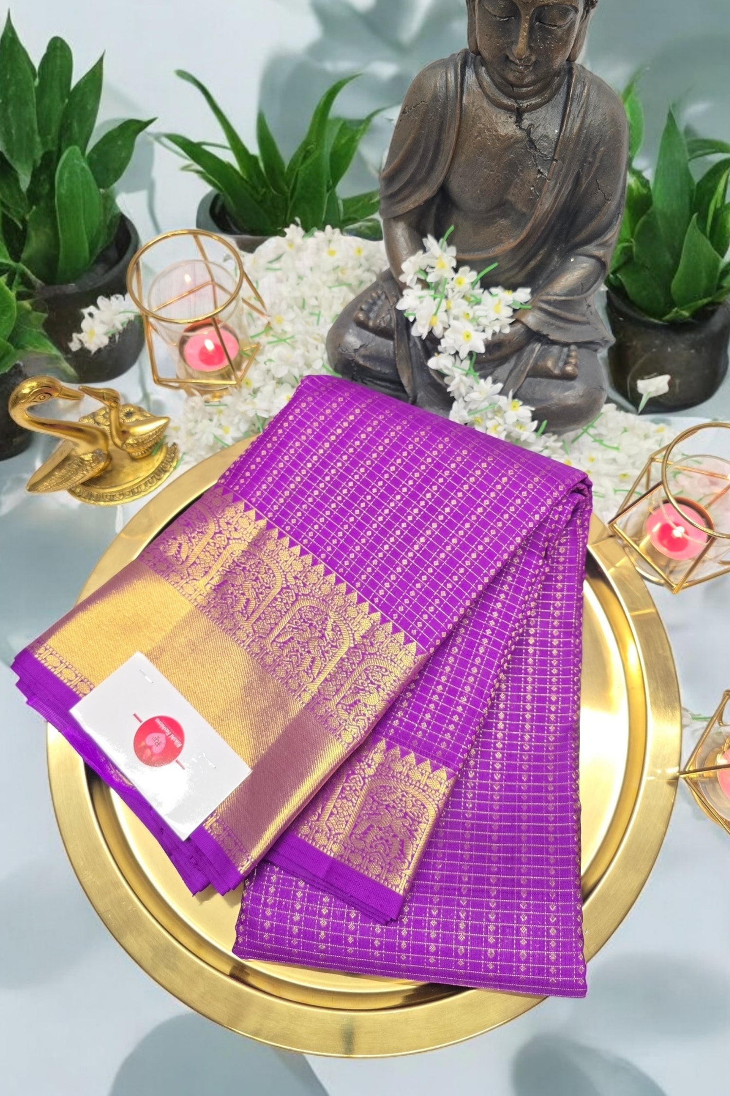 Regal Purple Kanchipuram Silk Saree