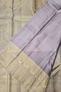 Elegant Lavender with Grey Kanchipuram Silk Saree – Subtle Sophistication