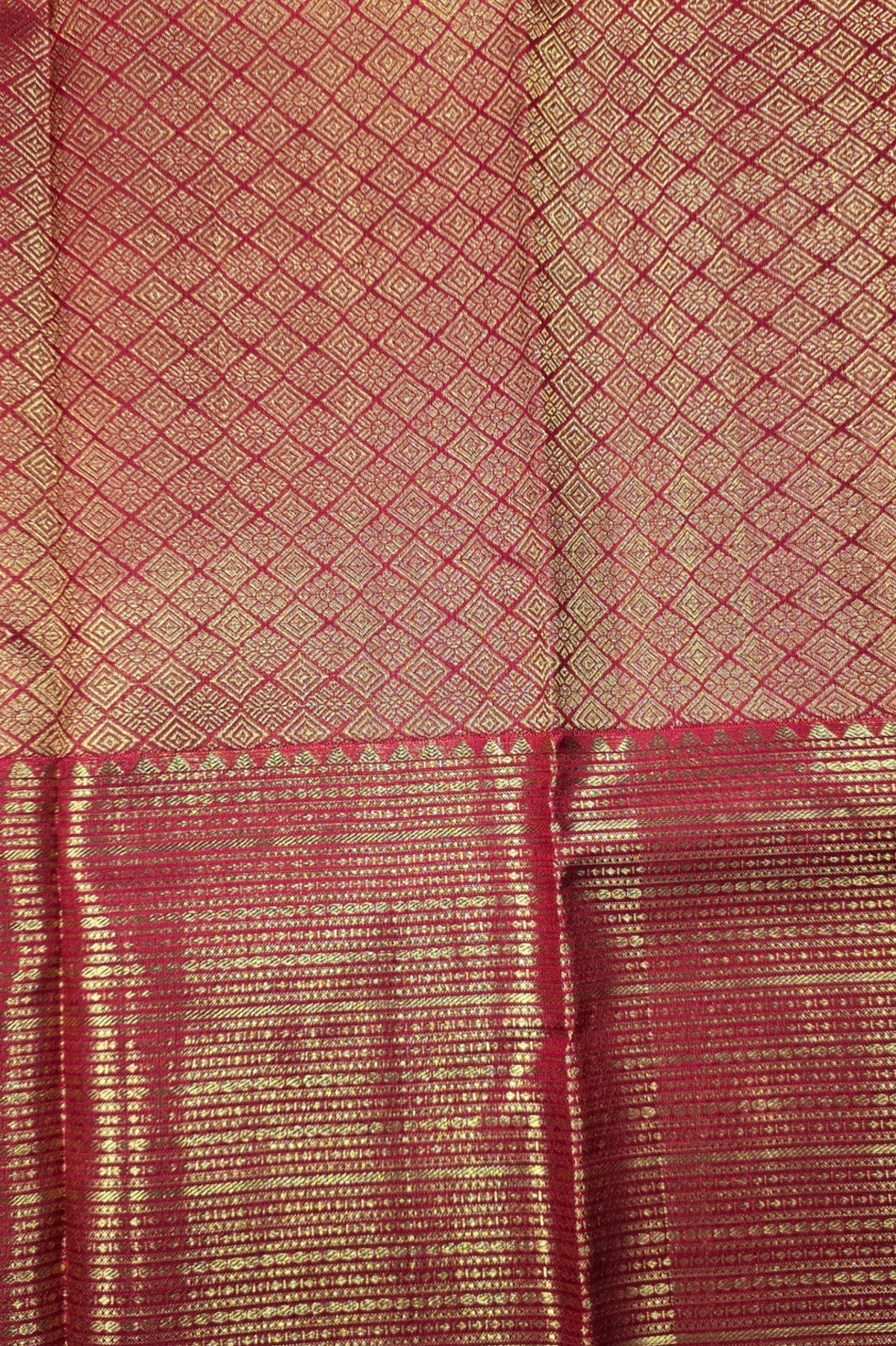 Royal Red Kanchipuram Silk Saree with Elegant Gold Border