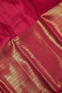 Royal Red Kanchipuram Silk Saree with Elegant Gold Border
