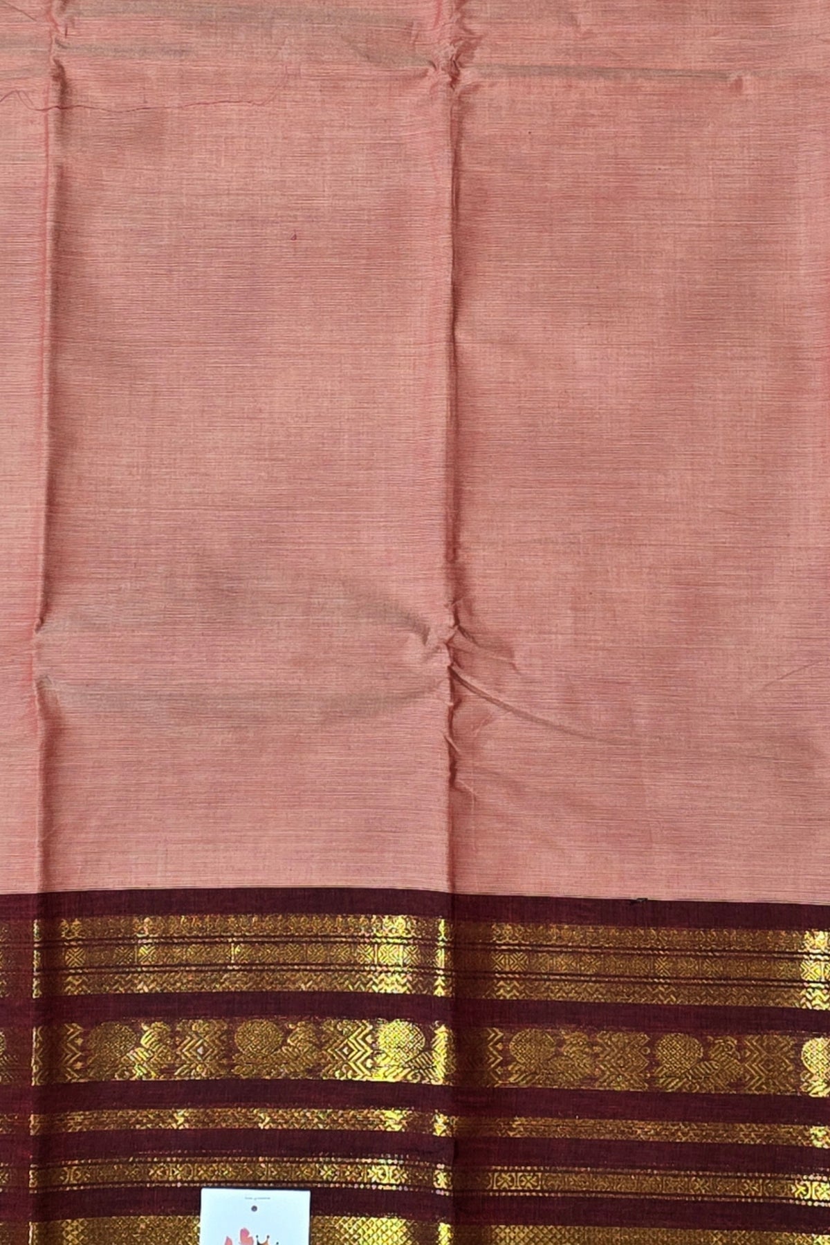 Elegant Light Pink Cotton Saree with Maroon Border