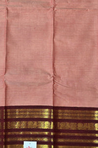 Elegant Light Pink Cotton Saree with Maroon Border