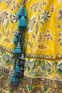Yellow Bridal Lehenga with Full Embroidery & Sequin Work