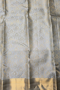 Lavender Grey Kanchipuram Silk Saree – Elegant & Timeless
