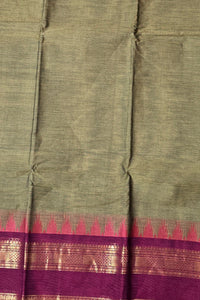 Verdant Grace Army Green Saree with Crimson Red Border