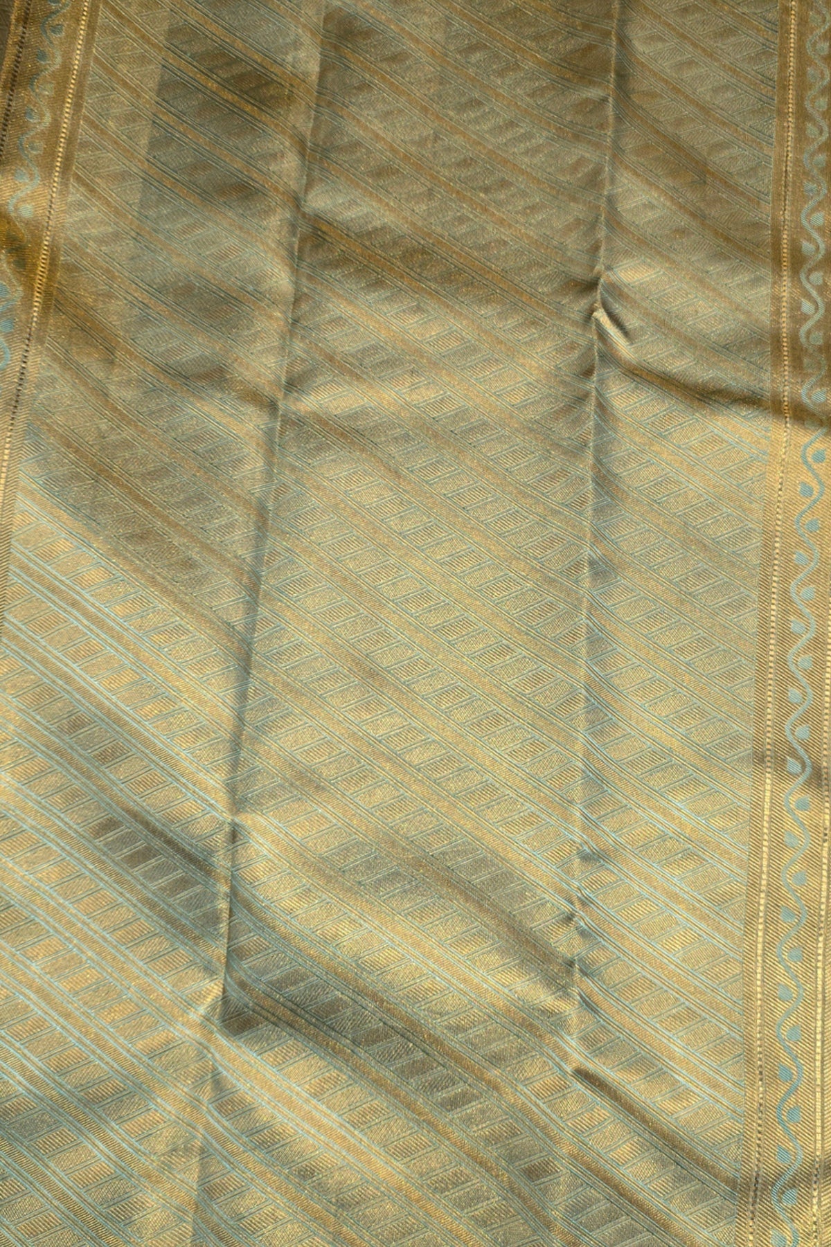 Royal Yellow Kanchipuram Silk Saree with Elegant Blue Border