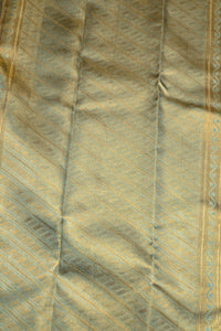Royal Yellow Kanchipuram Silk Saree with Elegant Blue Border
