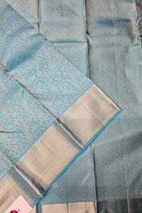 Aqua Blue Kanchipuram Silk Saree – Fresh & Elegant