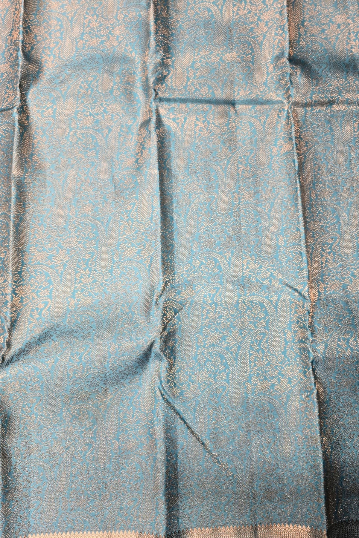 Aqua Blue Kanchipuram Silk Saree – Fresh & Elegant