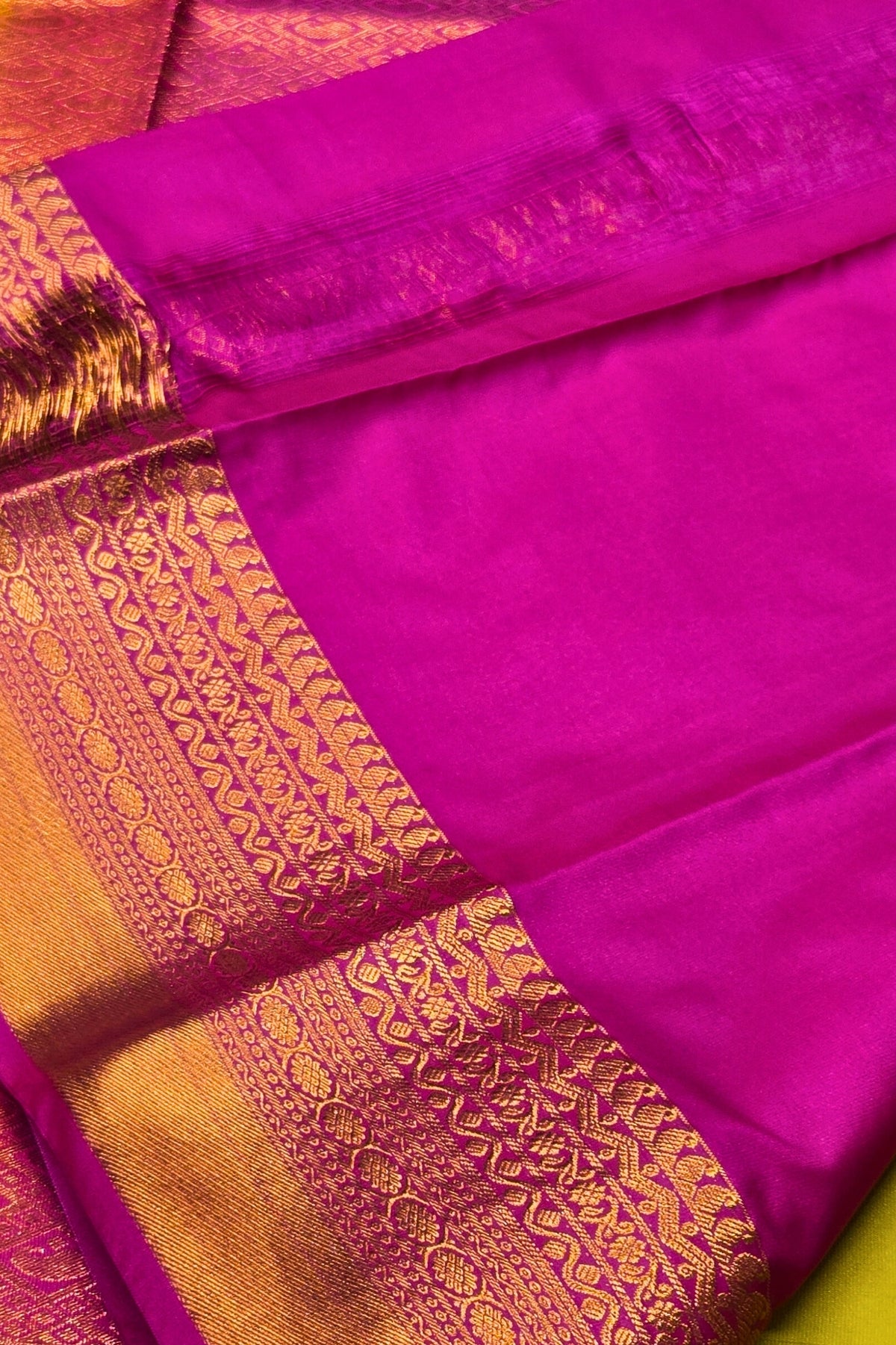 Purple saree with gold border