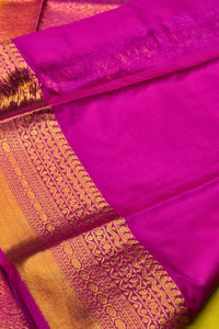 Purple saree with gold border