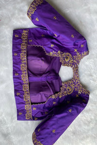 Violet Aari Customized Blouse – Crafted for Timeless Elegance