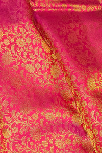 Royal Pink Kanchipuram Silk Saree with Elegant Blue Border