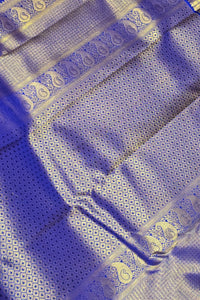 Royal Pink Kanchipuram Silk Saree with Elegant Blue Border