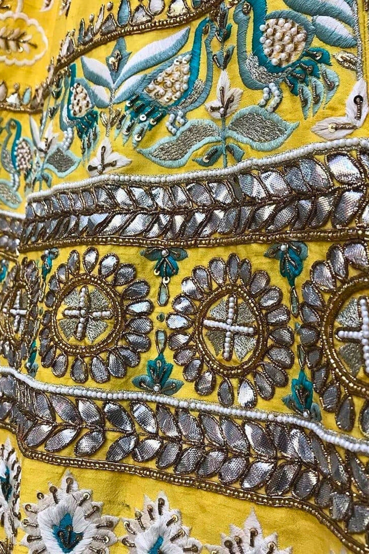 Yellow Bridal Lehenga with Full Embroidery & Sequin Work