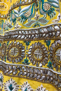 Yellow Bridal Lehenga with Full Embroidery & Sequin Work