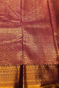 Elegant Sea Green Semi Kanchi Silk Saree with Pink Border