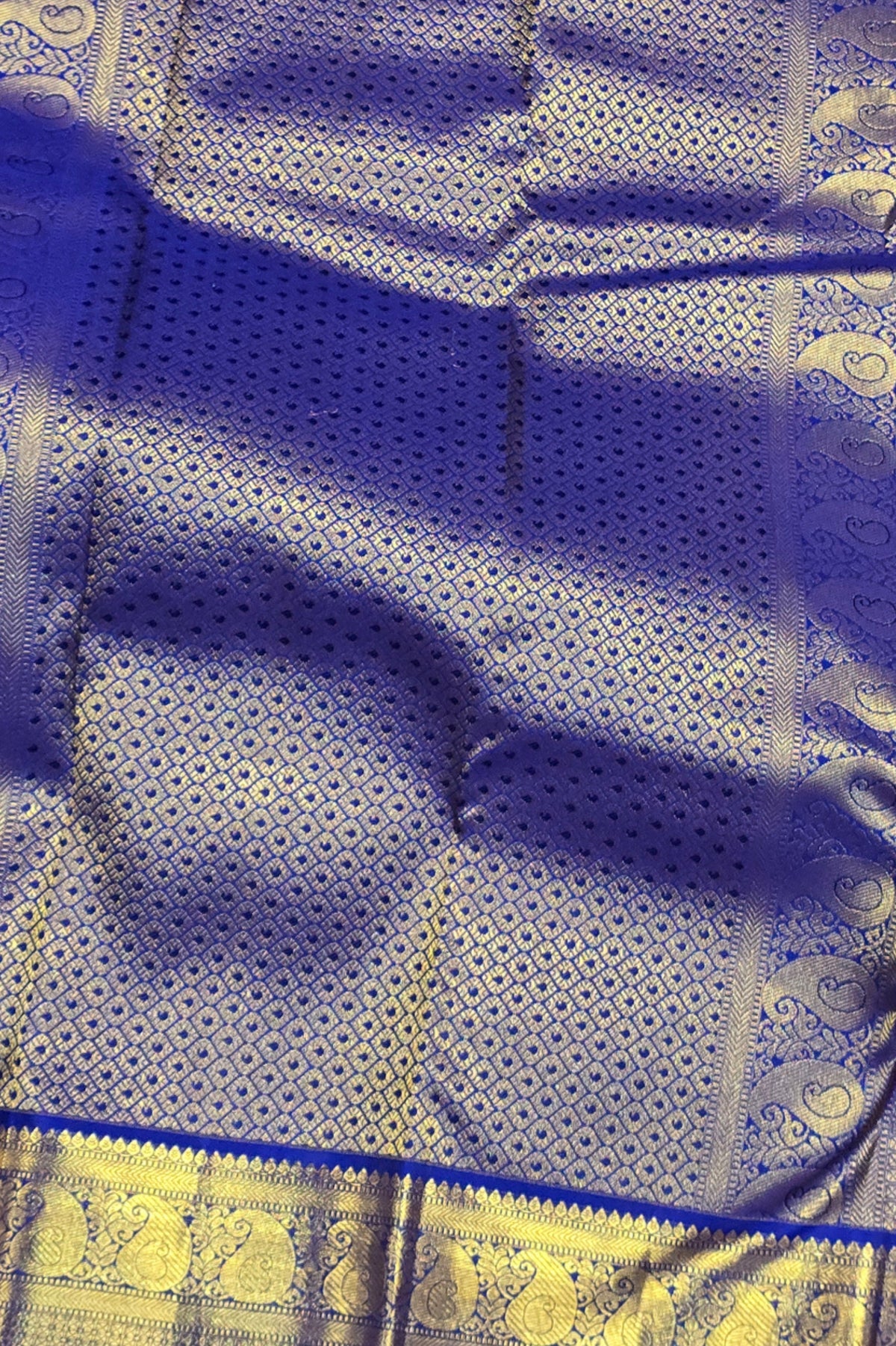 Royal Pink Kanchipuram Silk Saree with Elegant Blue Border