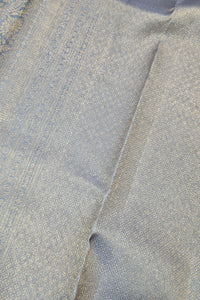 Royal Slate Grey Kanchipuram Silk Saree with Elegant Border
