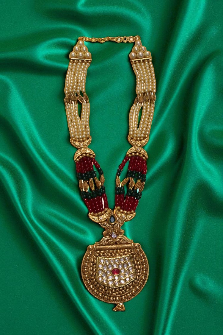 Divine Glow Long Haram with White & Red Stone