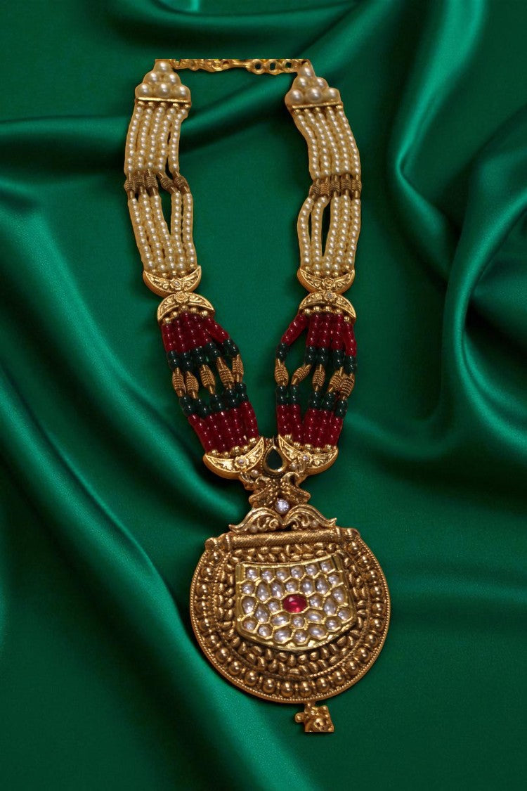 Divine Glow Long Haram with White & Red Stone