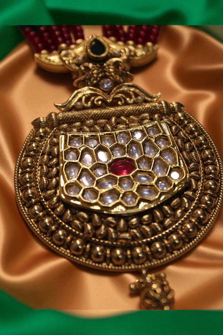 Divine Glow Long Haram with White & Red Stone