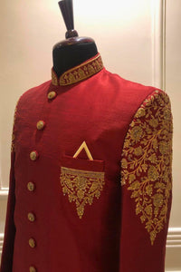 Royal Radiance – Reddish Sherwani