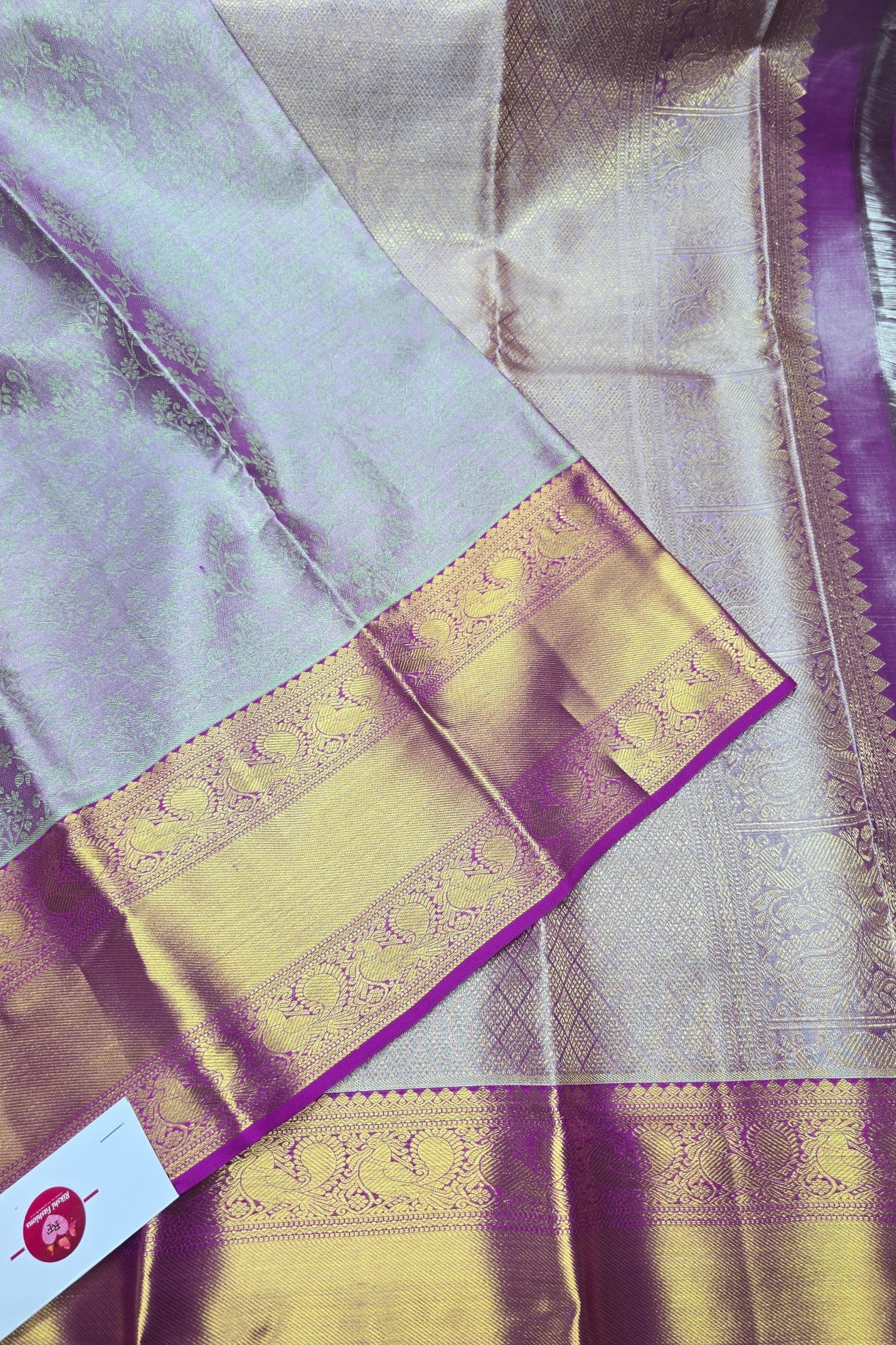 Regal Pinkish Purple Kanchipuram Silk Saree – A Symbol of Elegance