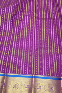 Dark Purple With Blue Semi Kanchi Silk Saree