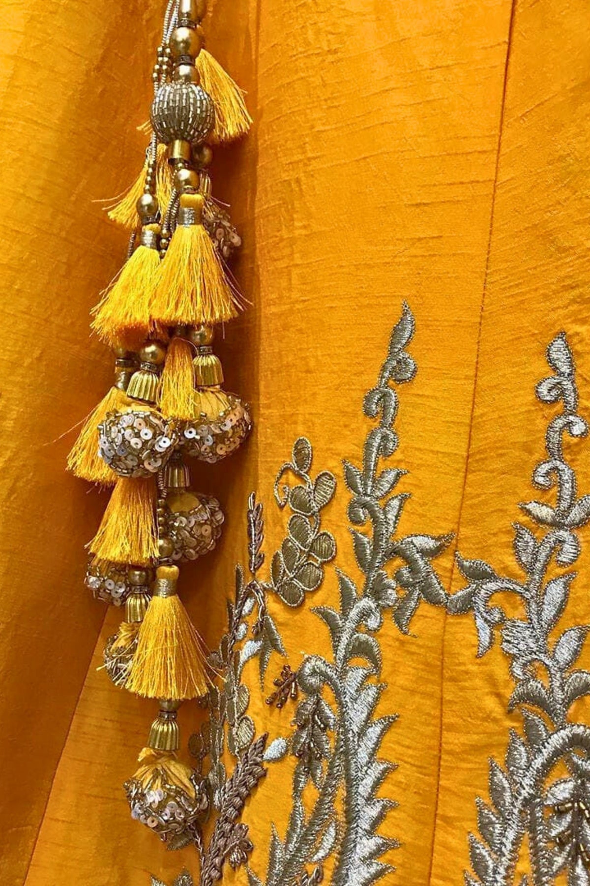 Radiant Yellow Lehenga with Exquisite Peacock Skirt Embroidery