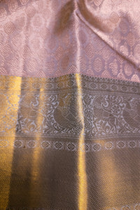 Lavender Pink Banarasi Silk Saree with Intricate Silver Zari