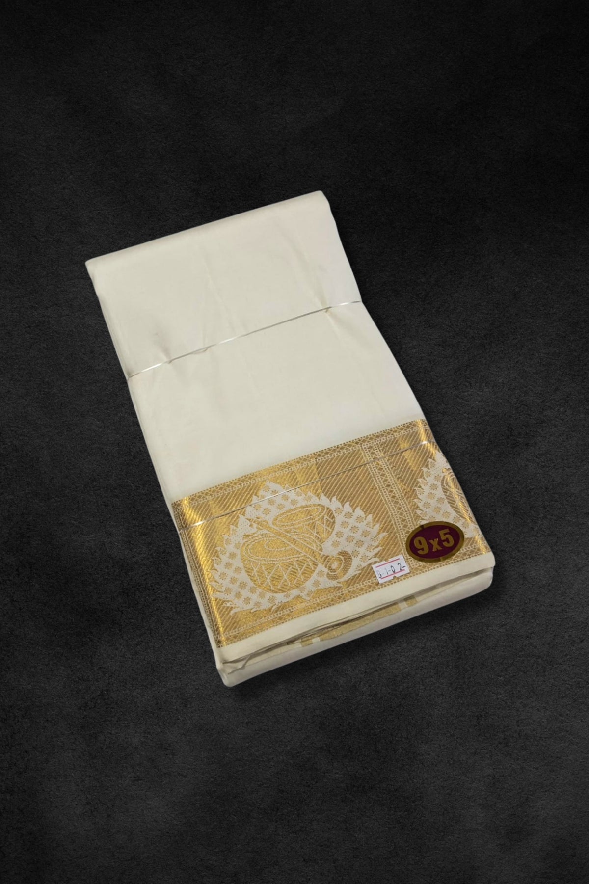 Regal Creamy White Vesti with Gold Zari Border