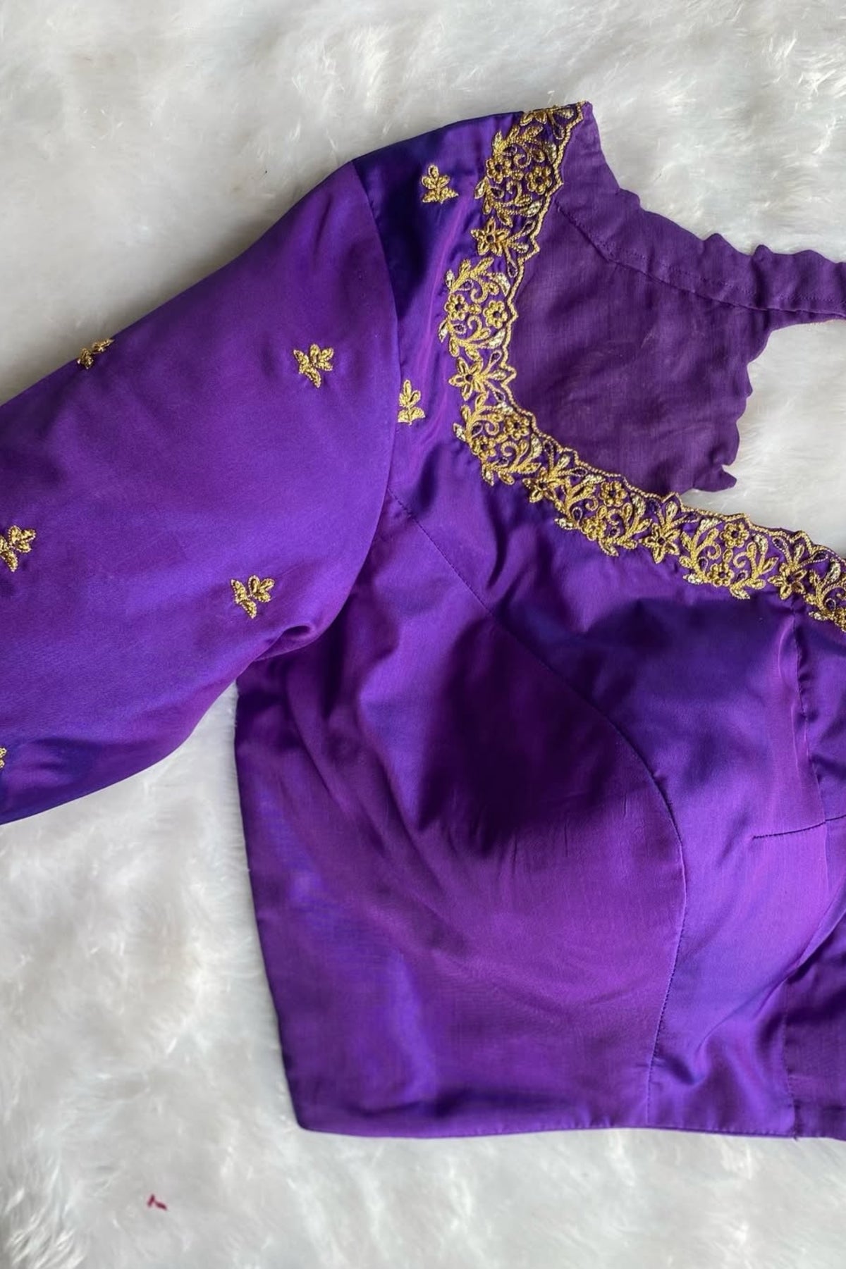 Violet Aari Customized Blouse – Crafted for Timeless Elegance