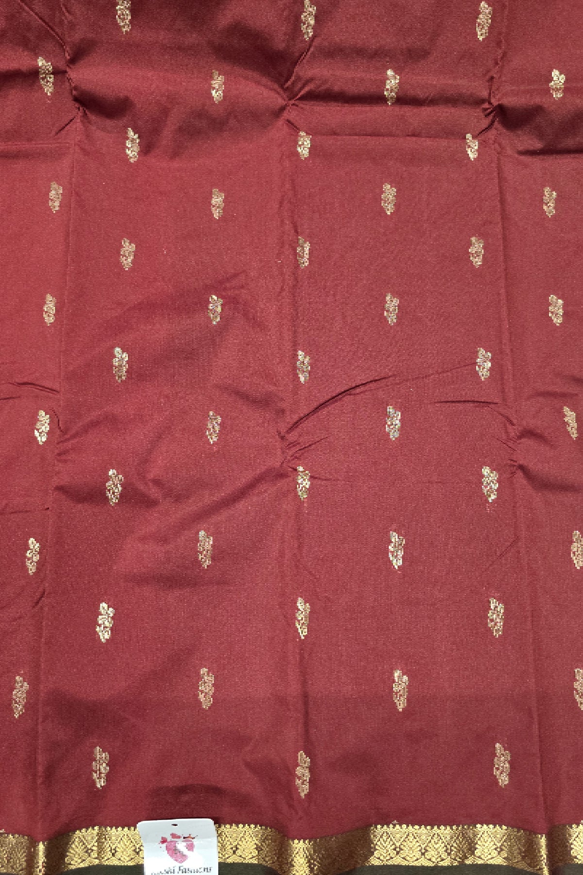 Maroon and Bottle Green Semi Kanchi Slik Saree