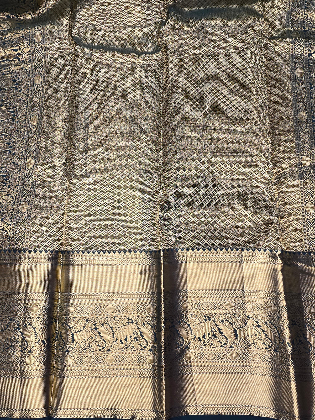 Dark Green Kanjipuram Saree