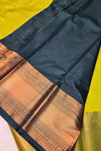 Graceful Light Green Semi Kanjipuram Silk Saree with Dark Green Border