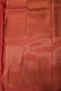 Close-up of red fabric with intricate patterns