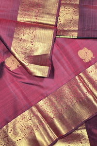Maroon Kanchipuram Silk Saree with Elegant Gold Border