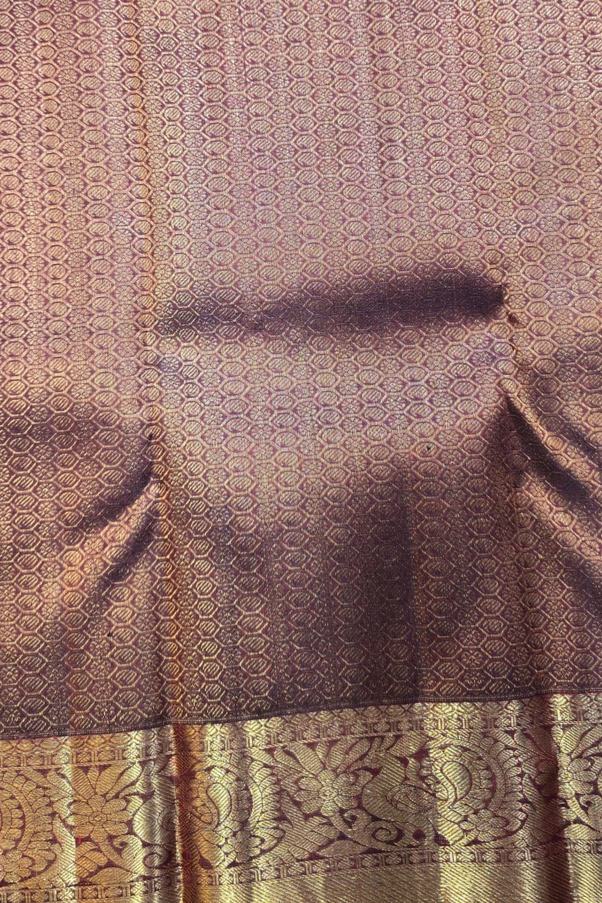 Maroon Kanchipuram Silk Saree with Elegant Gold Border