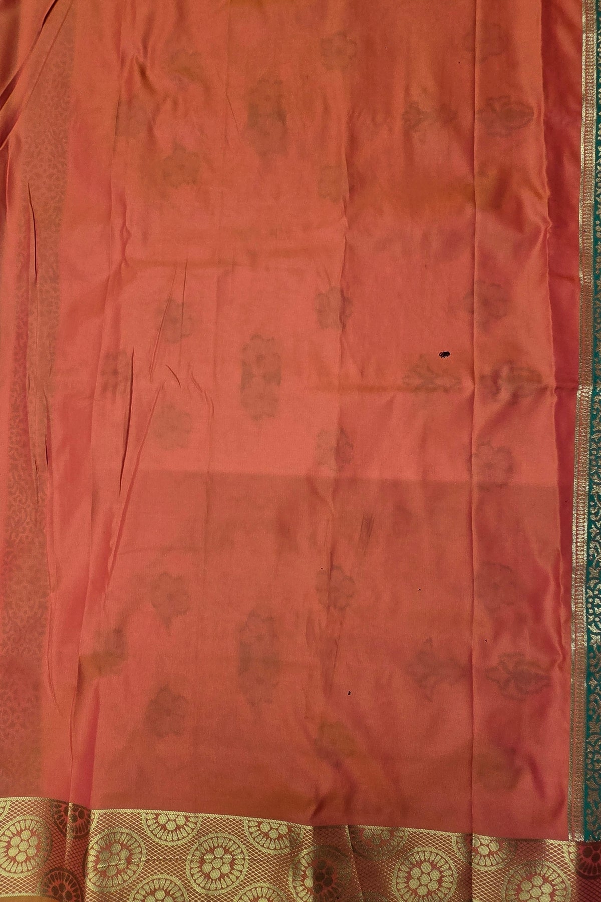 Graceful Green Semi Silk Saree with Contrasting Red Pallu