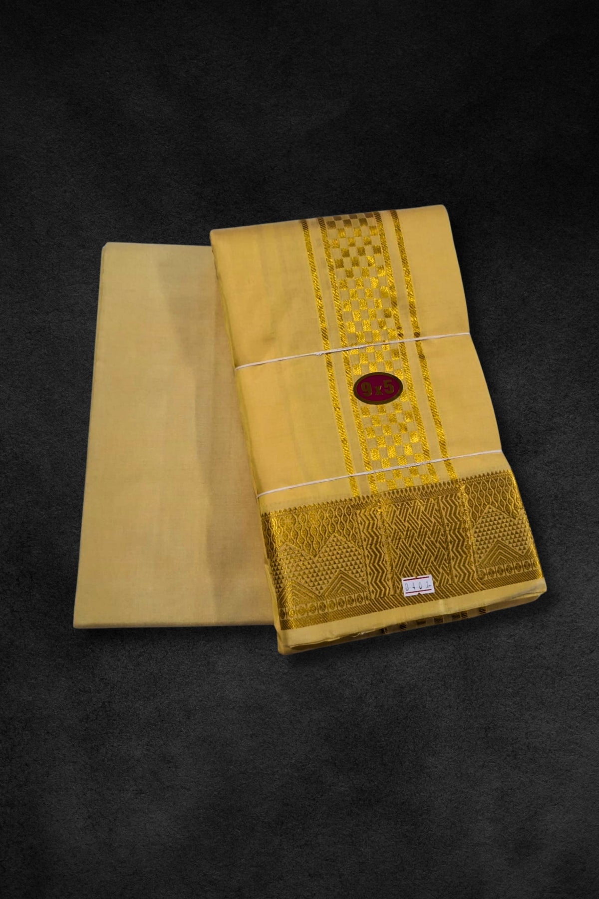 Elegant Drape – Golden Vesti with Grand Gold Zari