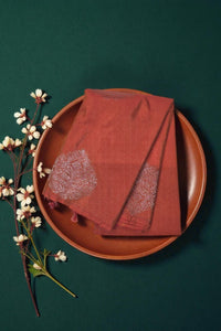 Graceful Pale Carmine Orange Semi Silk Saree