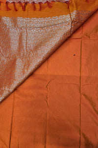 Graceful Pale Carmine Orange Semi Silk Saree